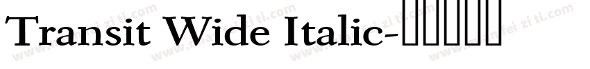 Transit Wide Italic字体转换
